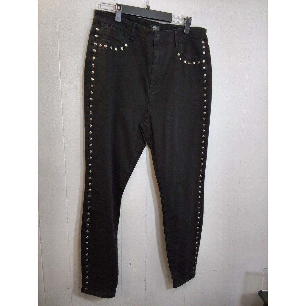 orever 21 Plus size Black Studded jeans Size 16 Black NWT